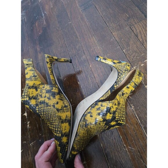 Joie Rines Pump Mustard Yellow Python Snakeskin sz 38 - Picture 3 of 13